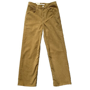 NWT LEVI'S Premium Ribcage Straight Ankle Brown Corduroy‎ Pants Size 27